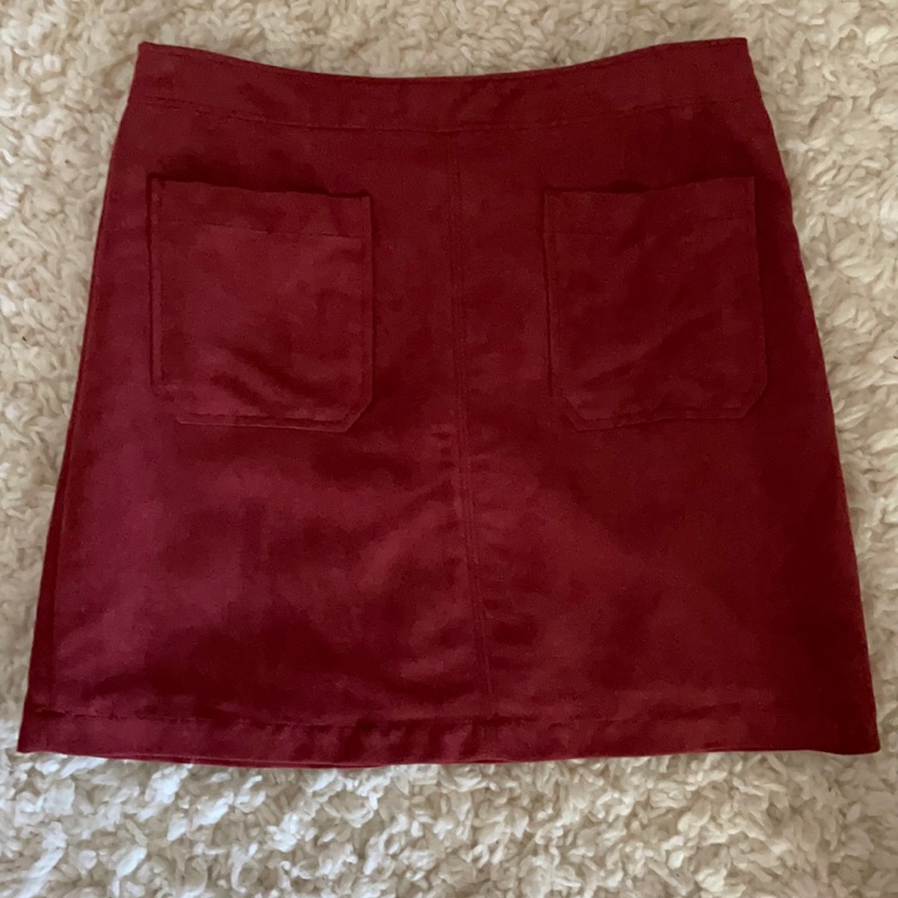 Sanctuary Red Faux Suede Skirt
